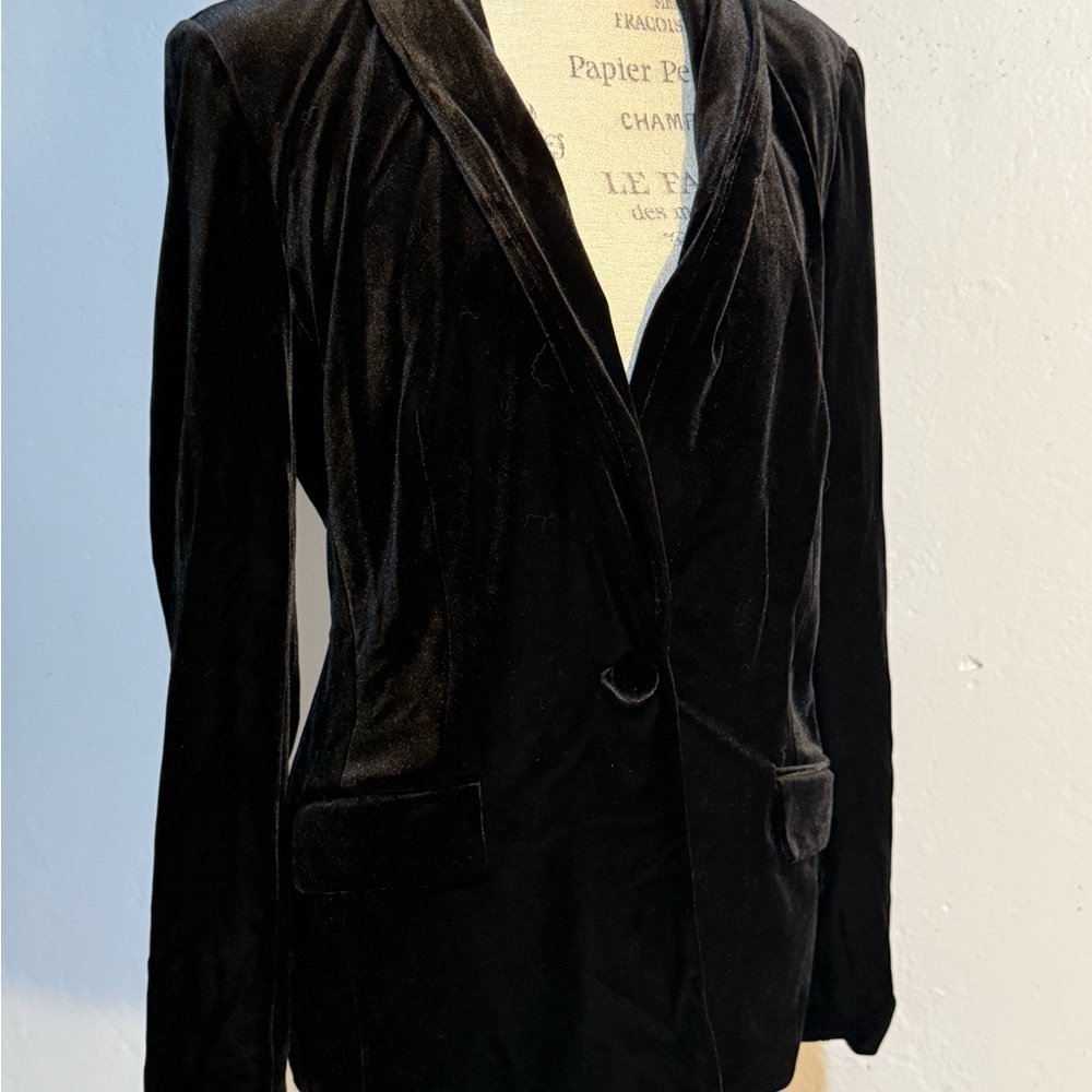 INC International Concepts Midnight Velvet Blazer - Picture 3 of 9